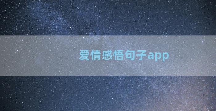 爱情感悟句子app